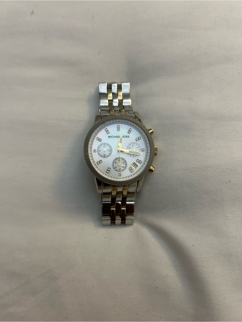 Michael Kors Women’s Two-Tone Silver and Gold Chronograph Watch